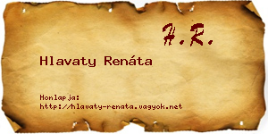 Hlavaty Renáta névjegykártya